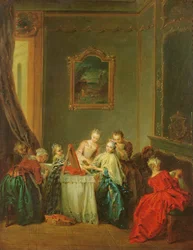 The Toilet: Young woman at her Dressing Table